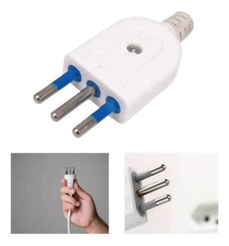 Adaptador De Enchufe De 3 Pines Tipo L Rebobinable Italiano