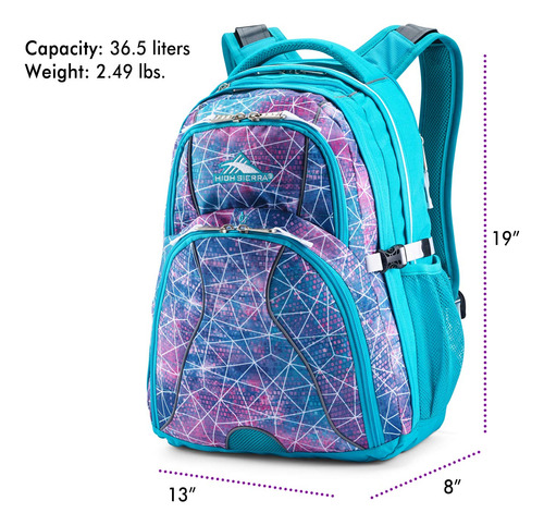 Mochila High Sierra Swerve Sequin Facets/bluebird/white