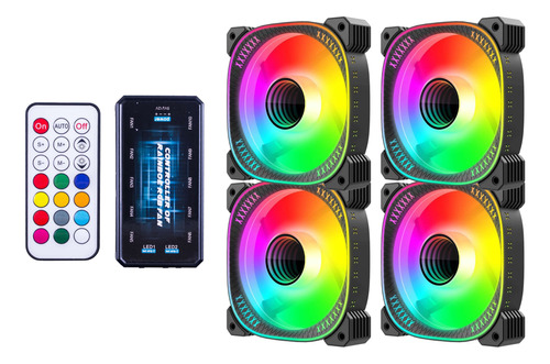 Kit De 4 Ventiladores Rgb Para Chasis, Controlador Y Control