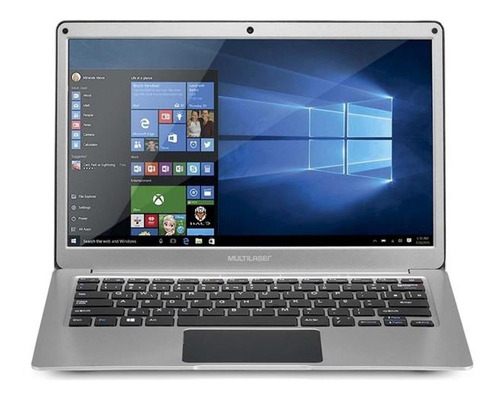 Notebook Multilaser Legacy Air PC222 prata 13.3", Intel Celeron N3350  4GB de RAM 64GB SSD, Intel HD Graphics 500 1920x1080px Windows 10 Home