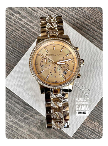 Reloj Michael Kors Ritz Modelo Mk6937 Original Para Dama Color de la correa Dorado Color del bisel Dorado Color del fondo Dorado