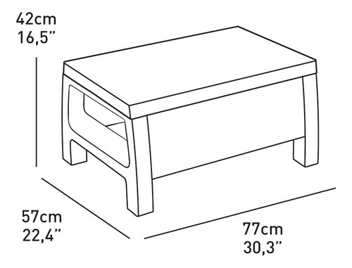 Sala De Jardín Keter Corfu Triple Set, 5 Asientos Con Mesa Estructura Gris oscuro