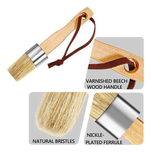 3pcs Pinceles De Tiza Y Cera Cepillos De Plantilla Cerdas