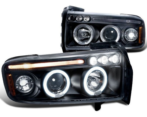 Farola Dodge Ram 2500 1994 2001 Drl Led Ojo De Angel Negra