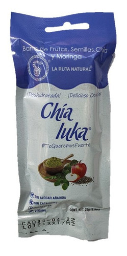1 Barras Organicas: Chia , Coco Y Datil 