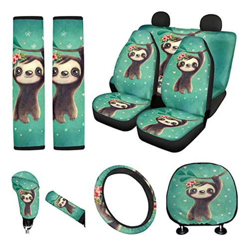 Dolyues Car Seat Covers Full Set For Women Cute Green, Adora