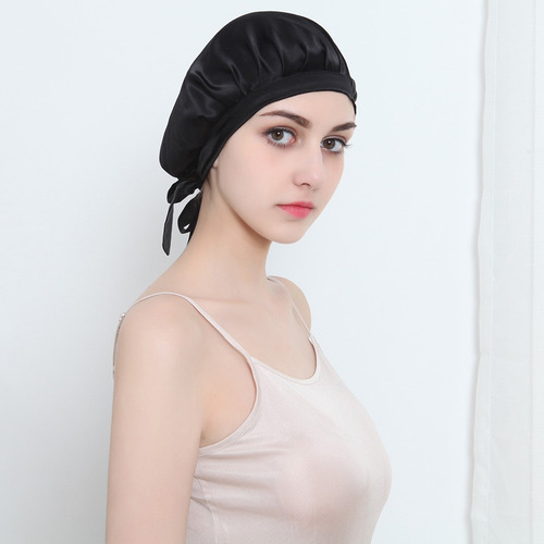 Gorro De Noche Suave Blando Seda Hecha Para Mujer