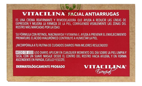 Vitacilina Crema Facial Antiarrugas Tarro Con 100gr