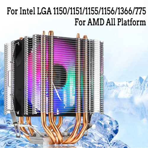 4 Cobre Heatpipe Cpu Cooler Disipador De Calor Radiador Led