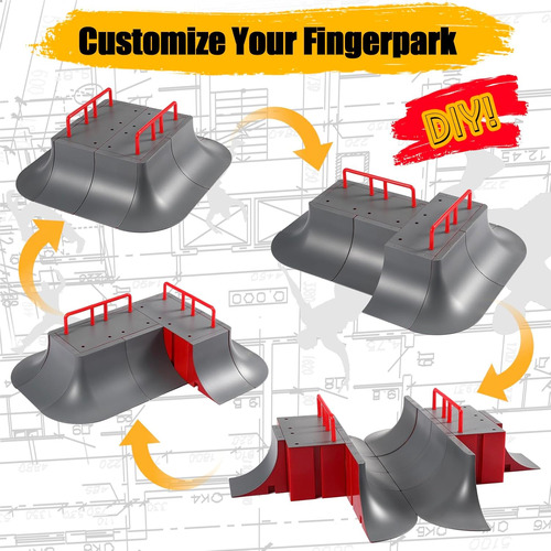 Finger Skateboard Park, Kit De Parque De Skate Con Diapasón