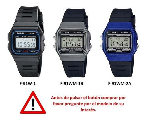 Reloj Casio F-91wm-1b Unisex Deportivo Garantía Originalidad