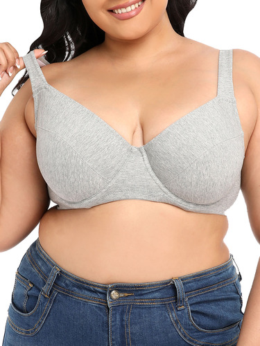 Sujetador Brassiere Con Aros Para Mujer, Talla Grande, Copas