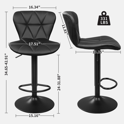 Ergoseat Juego De 2 Taburetes De Bar Sillas De Bar