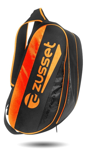 Bolso Raquetero Padel Mochila Zusset Palas Color Naranja