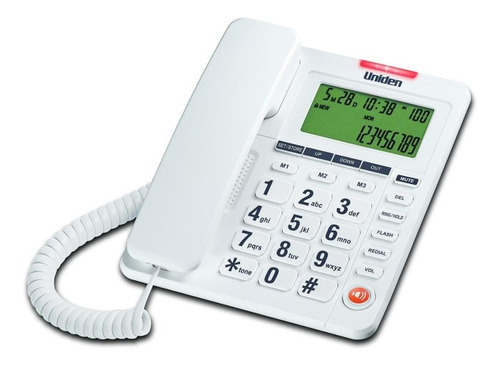 Telefono Fijo Uniden As7408 Identificador Altavoz Blanco