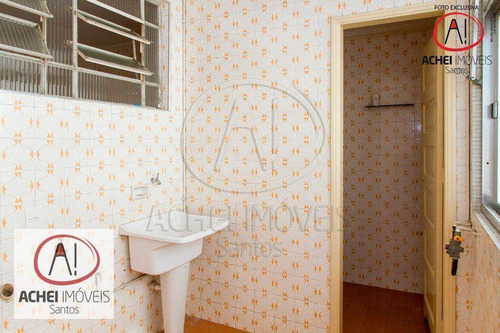 Imagem 13 de 28 de Apartamento Com 3 Dormitórios, Dependência Completa, Vaga Demarcada À Venda, 93 M² Por R$ 520.000 - Gonzaga - Santos/sp - Ap10663