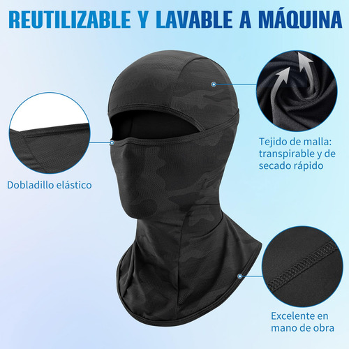 Balaclava Solar Respirável Uv Polainas Para Pescoço Para
