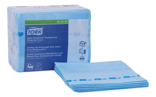 Tork Wiper Foodservice Antimicrobial Azul 4 Paq / 50 Pzs