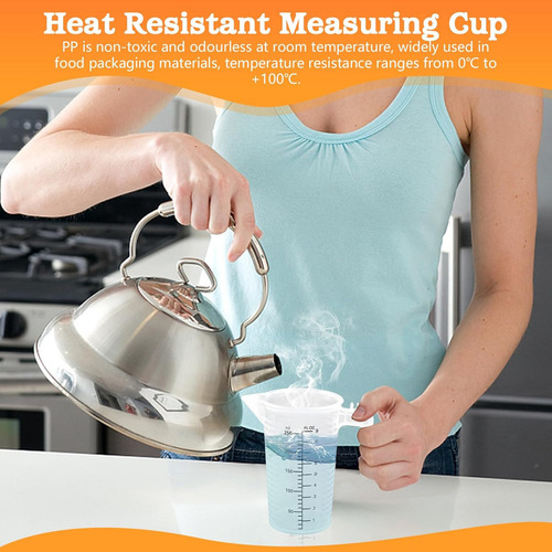 3 Tazas Medidoras Graduadas De 100 Ml, 250 Ml Y 500 Ml