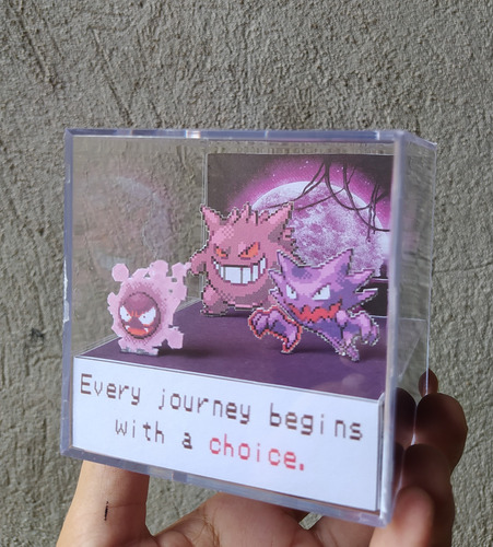 Cubo Diorama Pokemon Evolução Gengar