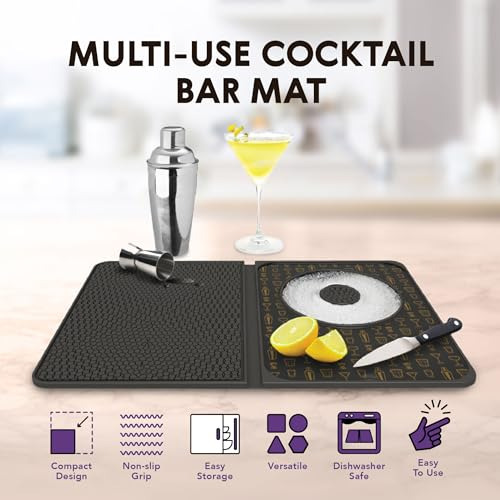 Talisman Designs Multiuse Cocktail Bar Mat Black