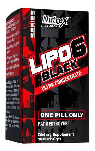 Suplemento en cápsulas Nutrex Research  Series Lipo-6 Black Ultra Concentrate cafeína anhidra en pote 30 un