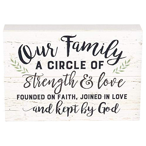 Our Family Strength Love Faith White Wash 10 X 7 Pulgad...