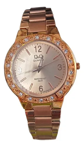 Reloj q&q mujer oro rosa sale