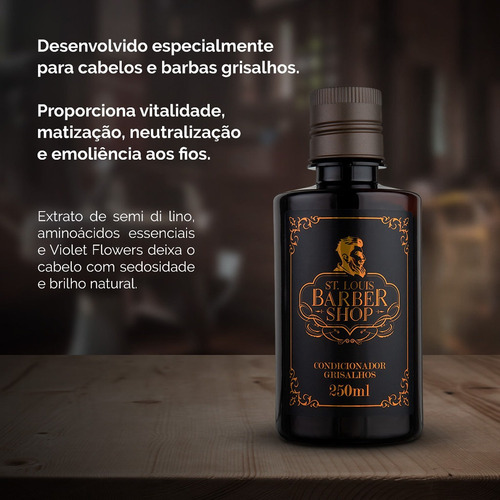 Imagem 4 de 4 de Kit Shampoo Matizador + Condicionador Grisalhos Cabelo Barba