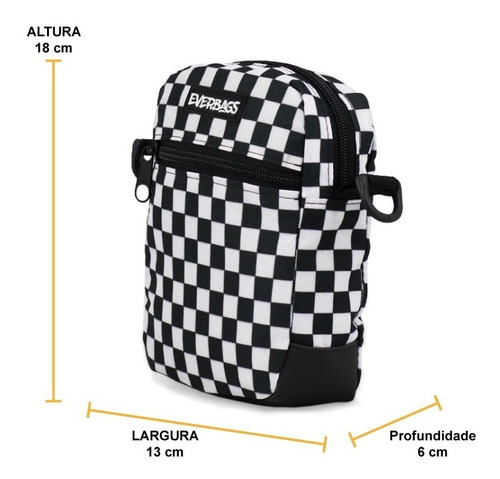 Imagem 7 de 7 de Shoulder Bag Bolsa Necessaire Pochete Everbags Xadrez Estilo