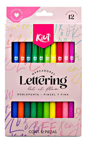 Marcadores Kiut Punta Pincel Lettering X 12 Uds