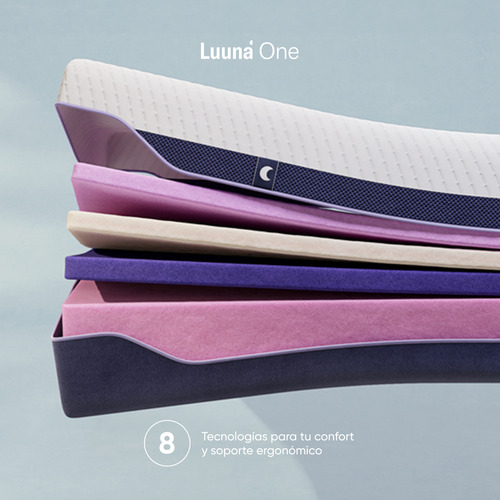 Colchón Queen Size Luuna One Firme, En Caja, Memory Foam Blanco
