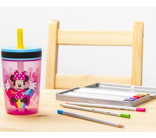 Vasos Para Niños 2 Piezas Diseño Color Rosa 450ml Plastico