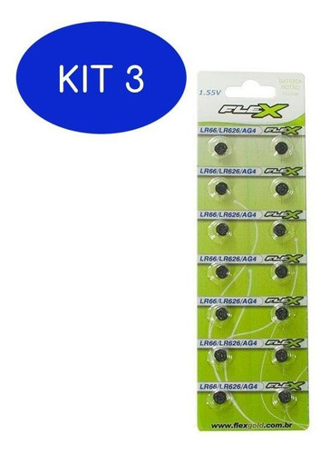 Kit 3 Bateria Botão Cartela Com 14 Unidades Lr66