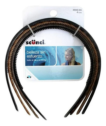3 Pza Diadema Para Cabello Scünci Varios Colores 4 Pzas