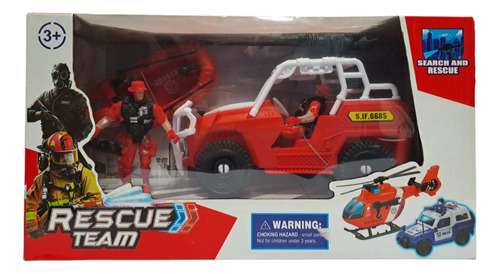 Set Bombero Rescate Jeep Gomon Muñecos Juguete Niños