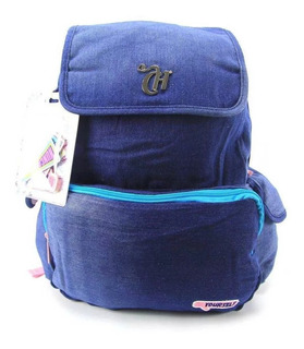 mochila jeans feminina costas tipo capricho reforçada 14399 navy