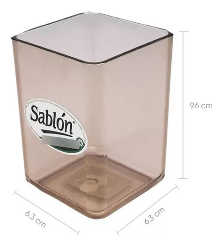 Porta Lápiz Bote Acrilico Transparente Grande 9 X 6 3pz