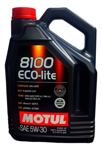 Aceite Motul 8100 Eco-lite 5w30 Full Sintético 5litros 