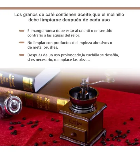 Molino De Café Manual Portátil De Madera Vintage - Marrón