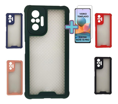 Funda Protector Silicona Xiaomi Redmi Note 10 Pro Y Vidrio