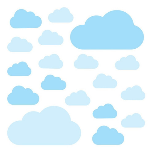 Imagem 5 de 5 de Adesivo De Parede Infantil Nuvens Tons De Azul