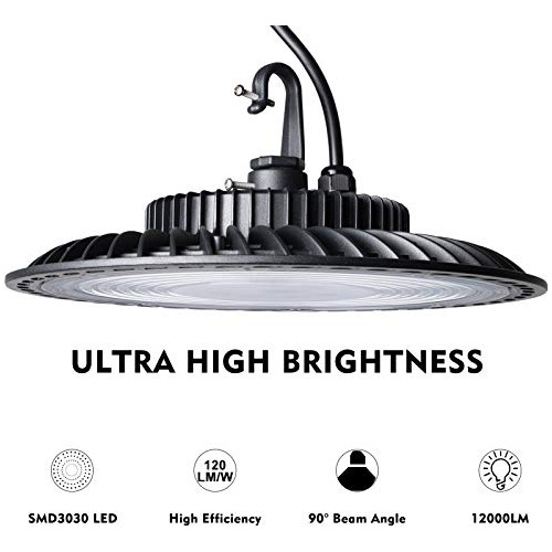 Ufo Led Bahia Luz Lm Eqv.w Mh Hps No Dim Cable Pie Conector