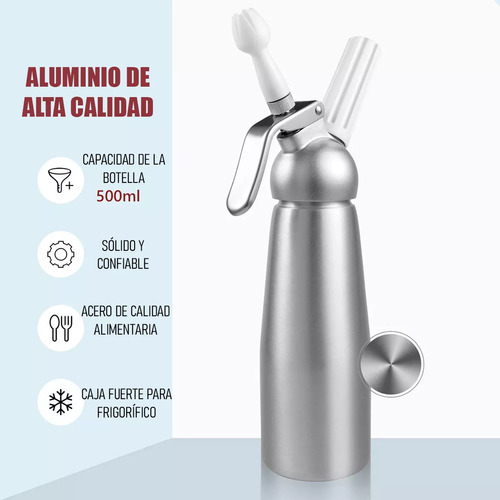 Sifon Crema Batida Dispensador Chantilly De Acero Inoxidable Sifon De Cocina Dispensador De Crema Batida Sifon Crema Batida Dispensador Chantilly De Acero Inoxidable Okshop