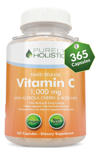 Vitamina C 1000 Mg 365 Capsulas, Liberacion De Tiempo De 2 E