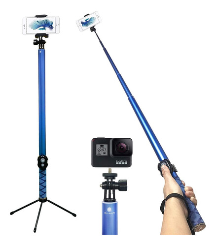 Palo Selfie Extensible 3 Mts Wireless Remote Shutter Azul