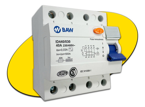 Disyuntor Interruptor Diferencial Baw Tetrapolar 4x40amp