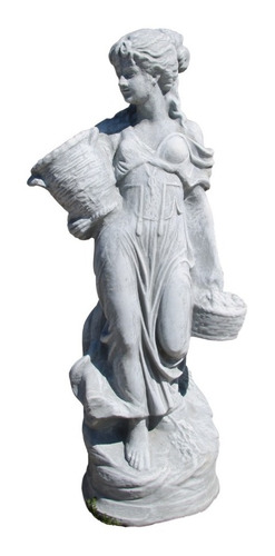 Estatua Para Jardín Camponesa Maciza Hormigón