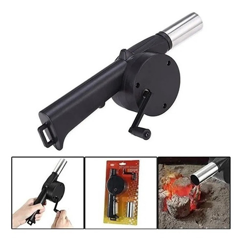 Soplador Avivador De Llama Fuego Parrilla Leña Carbon Brasa