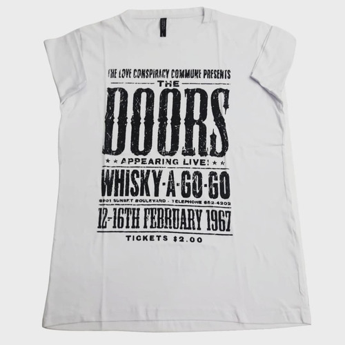 Remera The Doors Appearing Live Blanca Talle L